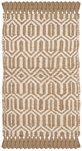 SAFAVIEH Natural Fiber Collection Accent Rug - 2'3" x 4', Natural & Ivory, Handmade Boho Farmhouse Fringe Jute, Ideal for High Traffic Areas in Entryway, Living Room, Bedroom (NF184A) - size: 2'3" x 4' (Rectangular)