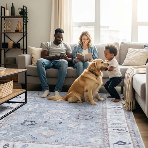 Fame Rugs Gray Modern Oushak Rug 2x3, Vintage Doormat Turkish Colorful Oriental Antique Inspired Washable Small Area Rug, Luxury Living Room Bedroom (Gbeige, 2' x 3') - color: Gbeige, size: 2' x 3' (Doormat)