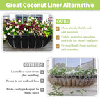 Riare 6 Pack 24 Inch Black Felt Window Box Liners- Fabric Trough Planter Basket Liners Replacement, Non-Woven Hanging Plant Liner for Wall Hanging Basket, Garden Fence Railing (Avoid Bird Nesting) - size: 24inch