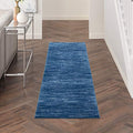 Nourison Home Nourison Essentials Navy Blue 2'2" x 10' Area Rug - Easy Clean, Non Shedding, Bed Room, Living Room, Dining Room, Kitchen (10' Runner) - color: Navy Blue, size: 2'2" x 10' (Runner)