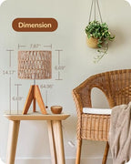 EDISHINE Small Table Lamp, Rattan Wood Tripod Bedside Lamp, Boho Nightstand Lamp for Living Room, End Table, Office, E26 Base, Natural Style - style: W-shaped Wave