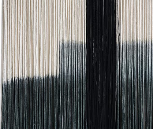 Macrame Wall Hanging Large Dip Dye Tapestry Fiber Wall Art Boho Living Room Bedroom Macrame Wall Decor 59''Wx35''L - color: Grey