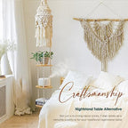 ANROYE 3-Tier Cotton Macrame Hanging Light Fixture Shelf, Boho Corner Pendant Lamp Shade Shelves, Farmhouse Ceiling Plant Hanger Indoor Decor for Women Bedroom Christmas Gift