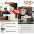 Tiita Floral Pouf Ottoman, Foot Stools Ottoman with Foam Chunk Filling, Puff Foot Rest for Couch, Living Room, Kids Room, Cream - color: Flower Beige