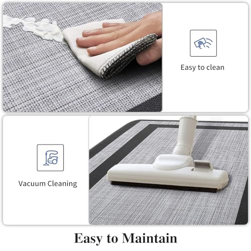 Mattitude Kitchen Mats Set of 2 Cushioned Rugs Anti-Fatigue Mats for Kitchen Floor,Waterproof Non-Slip Mats and Rugs Set for Office,Floor,Laundry 17.3"×29"+17.3"×59",Black - color: Black Frame, size: 17.3" x 59 "+ 17.3" x 29 "--0.40 inches