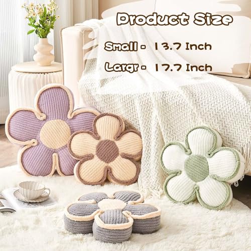 Kcvvcr Flower Shaped Floor Cushion, Soft Plush Pillow for Sofa Couch Bed (13.7 Inch, Grey) - color: Grey, size: 13.7 Inch