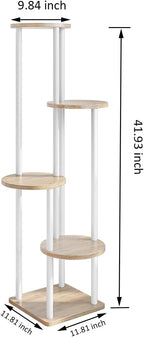 AZERPIAN Plant Stand Indoor 5 Tier Metal Plant Shelf for Multiple Plants Corner Tall Flower Holders for Living Room Balcony Bedroom Patio Garden (White, 5 Tier)