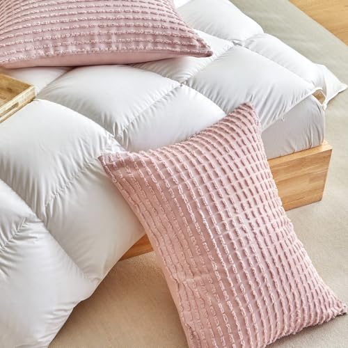 WARMDERN Pink Pillow Covers Queen Standard Pillow Cases Soft Microfiber Pillow Cases Set of 6 Boho Textured Pillowcase with Envelope Closure(Pink, Queen/Standard, 6 Pack) - color: Pink, size: 20" x 26" (Pack of 6)