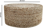Jute Pouf Ottoman | Footrest Pouf | Hand Braided - Round Boho Pouffe - for Living Room, Bedroom, Nursery (20"x20"x10") Natural - color: Natural, size: 20"D x 20"W x 10"H