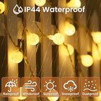 Dailyart Globe String Lights, 120LED 68FT Waterproof Fairy Lights Plug in 8 Modes with Remote Control, Brightness Adjustable &Timing String Lights Indoor Outdoor, Fairy Lights for Bedroom, Warm White - size: 68FT