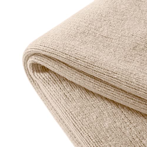 Homiest Decorative Knitted Throw Blanket with Fringe, Lightweight Acrylic Knit, Soft & Cozy Tassel Blanket for Couch, Sofa, Bed (Taupe, 50 x 60 Inch) - color: Light Beige, size: 50" x 60"