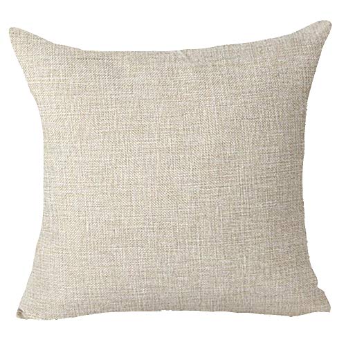 Set of 4 Merry Christmas Believe Reindeer Tree Best Gift Square Pillowcase Decorative Throw Pillow Cover Cushion Case Cotton Linen Material 18" x18'' (Beige&Red) - color: Beige Red