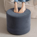 LITA Round Stuffed Pouf Ottoman, Velvet Poufs with High-Density Foam Filling and Washable Cover, Furry and Fluffy Bean Bag Foot Stools Ottoman for Living Room, Bedroom, Office, Grey - color: Velvet Grey