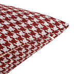 Yeiotsy 2pcs Houndstooth Throw Pillow Covers Geometric Cushion Case for Couch Sofa Bed and Chair Made of Cotton and Linen (18 X 18 Inches, Red) - color: Red