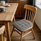 ELFJOY 4 Pack Chair Cushions for Dining Chairs Chair Pads Cushion for Kitchen Office Tufted Textured Square Seat Cushion with Ties (16" Light Grey) - color: Light Grey