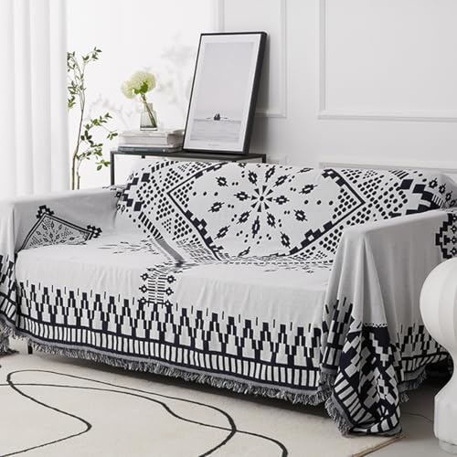 LumiSyne Cotton Woven Throw Blanket With Tassel Double-Sided Jacquard Bohemian Geometric Pattern Vintage Ethnic Style Decorative Throws For Sofa Bed Armchair Camping Blanket Tapestry Tablecloth Carpet - color: Diamond Geometric, size: 90×90cm