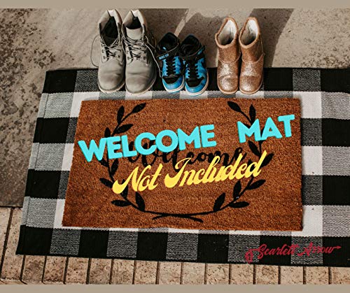Buffalo Plaid Rug 28" x 43" - Indoor/Outdoor Black and White Checkered Rug - Area Rugs for Layered Door Mats Washable Carpet for Porch/Kitchen/Farmhouse - Washable Thick Plaid Hand-Woven Fabric