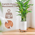 Bamworld14 Inch Wood Plant Caddy with Wheels – Heavy-Duty Plant Dolly with 240 Lbs Capacity, 360° Lockable Wheels for Large Plant Pots, Heavy Objects, Ideal for Indoor and Outdoor Use 2-Pack - size: 14inch- 2pack