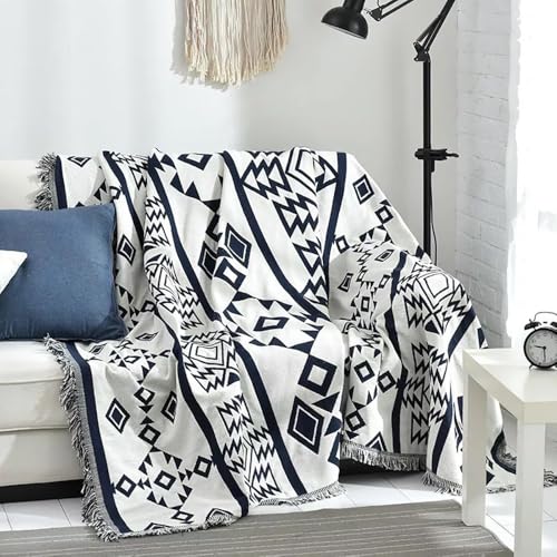 Boho Valentine Throw Blanket Sofa Colorful Cotton Blanket Retro Bohemian Tapestry Reversible Hippie Sheets Room Valentines Decor (Blackwhite) - color: Blackwhite