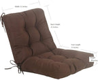 QILLOWAY Outdoor Seat/Back Chair Cushion Tufted Pillow, Spring/Summer Seasonal Replacement Cushions - Pack of 4 (Coffee)