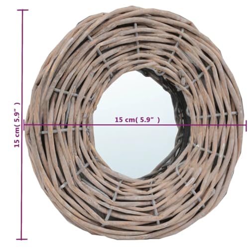 vidaXL Mirror, Wall Mirror, Bathroom Mirror, Decorative Mirror, Hall Mirror for Bedroom Living Room Dressing Room Entryway Hallway, Wicker Frame