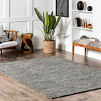 nuLOOM Alessi Solid Farmhouse Cotton Area Rug, 9' 6" x 13' 6", Grey - color: Grey, size: 9'6" x 13'6" (Rectangular)
