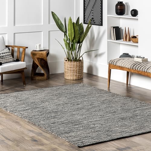 Nuloom Alessi Hand Woven, Grey, 11'6" x 14'6", Solid, Cotton, Soft and Gentle, High Traffic, Stain Resistant, Easy Clean, Durable Area Rug for Bedroom, Living Room, Dining Space, Den, Foyer, Entryway - color: Grey, size: 11'6" x 14'6" (Rectangular)