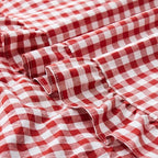 KKJIAF Ruffle Gingham Pillow Covers 24 x 24 Inches, Cotton Gingham Pillow Cases Set of 2, Linen Feel Ruffled Plaid Pillow Shams with Envelope Closure for Sofa Bed (Red/White Plaid) - color: Black Plaid, size: 24" x 24" (Pack of 2)