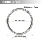 Ewparts Metal Rings 2 inch for Plant Hangers Welded Steel Silver Macrame Rings Aros de Metal para Macrame 10 Pack 60mm 5mm Thick Heavy Duty Small Welded O Rings 2 inch O Rings for Craft