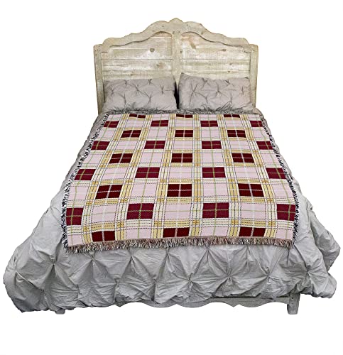 Pure Country Weavers Innocent Plaid Blanket - Gift Tapestry Throw Woven from Cotton - Made in the USA (72x54) - color: Innocent