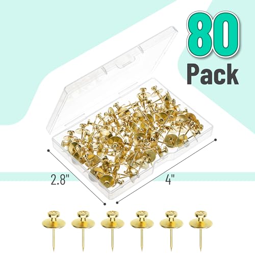 Mr. Pen Double Headed Picture Nails - 80 Pack, Gold, Picture Nails, Tacks for Wall Hangings, Wall Pins - color: Gold, size: 80 Pack
