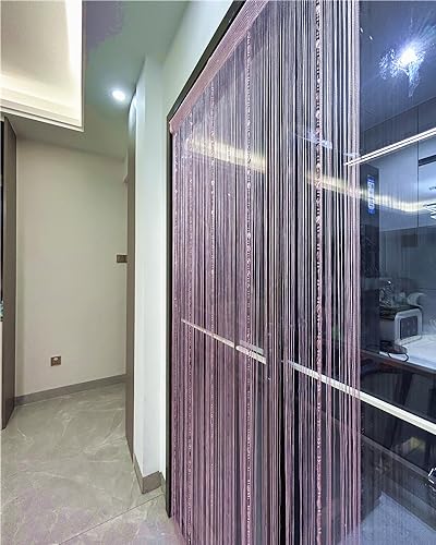 ave split 100cmX200cm Decorative Door String Curtain Beads Wall Panel Fringe Window Room Divider Blind for Wedding Coffee House Restaurant Parts Door Divider Beads Tassel Screen Decoration (pink25) - color: Pink