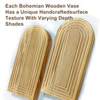 Arched Wooden Wall-Mounted Vases, Rustic Farmhouse Wood Wall Decor for Dried Flowers, Modern Boho Hanging Wall Planter, 2 Pack