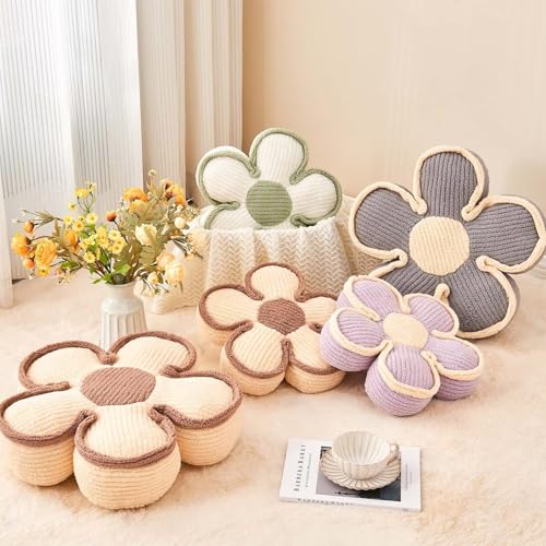 Kcvvcr Flower Shaped Floor Cushion, Soft Plush Pillow for Sofa Couch Bed (13.7 Inch, Grey) - color: Grey, size: 13.7 Inch