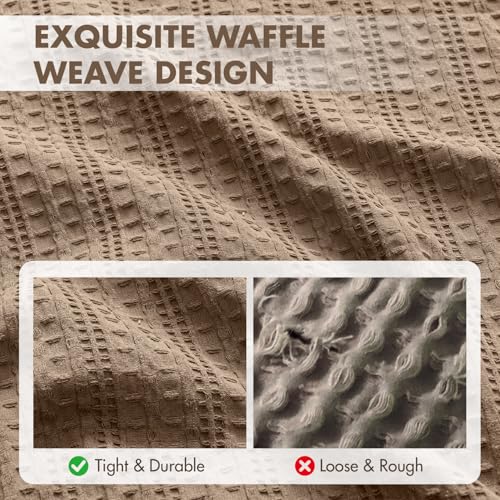 100% Cotton Waffle Weave Body Pillowcase, 1 Pack 20x54 Decorative Body Pillow Cover for Bed Couch Sofa, Neutral Long Cushion Sham Modern Farmhouse Home Decor, Brown - color: Brown, size: 54" x 20" (Pack of 1)