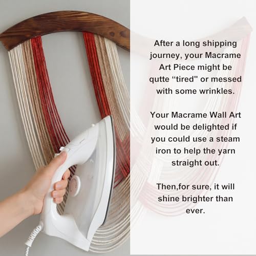Mindsoft Warm Neutral Macrame Wall Hanging Dip Dyed Yarn Wall Art, Modern Boho Decor Handmade Cotton Rope Tapestry for Bedroom, Living Room, Nursery, 31.5 x 23.6 Inch - color: Warm Neutral