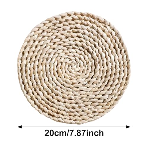 Boho Round Hand Woven Wall Basket Decor, Seagrass Rattan Wicker Farmhouse Hanging Baskets Flat Wall Art for Kitchen Living Room Bedroom, 1 Pcs 7.87" - color: Style1( 7.87")