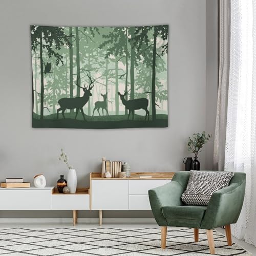 ZhiRain Rustic Deer Tapestry Wall Hanging Farmhouse Cabin Lodge Country Forest Hunting Wild Animal Vintage Elk Tapestries Home Decor for Living Room Bedroom Apartment Dorm 30"x40" - color: Cabin-21, size: 30"L x 40"W