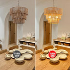 Rattan Pendant Light Fixtures,11.8" Boho Hanging Lamp for Kitchen Island,3-Light Hand-Woven Chandelier Height Adjustable,Natural Wicker Lamps for Dining Room Living Room Bedroom Hallway Entryway,Brown - color: 11.8" Brown