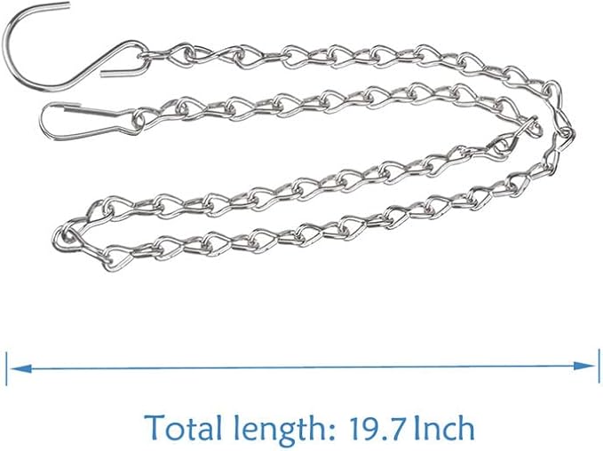 YINGFENG 6 Pack 19.7 Inch Silver Hanging Chain for Hanging Bird Feeders, Bird Houses, Planters, Baskets, Birdbaths, Lanterns, Wind Chimes, Billboards, Signs and Ornaments