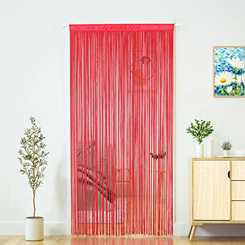 YaoYue Doorway String Curtain Door Curtains,Boho Hippie Hanging Fringe Room Divider for Patio Bedroom Closet Kitchen Laundry,Room Window Wall Door Decor(39×79in/100×200cm,WineRed) - color: Winered, size: 39"W x 79"L (Pack of 1)