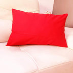 Thmyo 4-Pack 100% Cotton Lumbar Comfortable Solid Decorative Throw Pillow Case Rectangle Cushion Cover Pillowcase Sublimation Blank Christmas DIY Throw Pillowcase for Sofa Bed(12x20inch/30x50cm, Red)