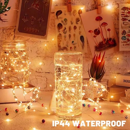 Ineximun 24 Pack LED Fairy Lights Battery Operated 7Ft 20Led Mini String Lights Waterproof Christmas for Mason Jars Bedroom DIY Party Wedding Christmas Decor Pink - color: Pink