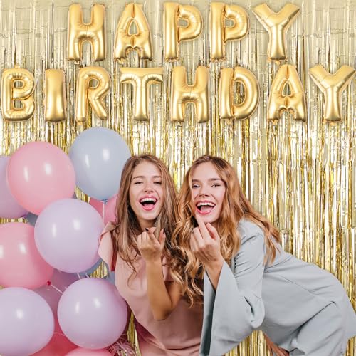 2 Pack Fringe Curtains Backdrops, Foil Fringe Curtains, Door Streamers for Birthday Wedding Bridal Shower Holiday Graduation Party Decorations, Photo Booth Backdrops, Champagne - color: Champagne
