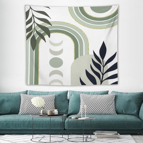 Boho Leaf Tapestries,Bohemian Mid Century Palm Tropical Leaf Abstract Modern Minimalism Wall Hanging Neutral Home Decor Art for Living Room Bedroom Dorm 40"x30" - color: Boho Leaf-9, size: W40xL30in