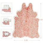 Huichenxing2021FURSTORE Leopard Rug Cheetah Print Rug Large Faux Cowhide Skin Mat Animal Print Area Rugs for Living Room Bedroom Home Office 5.3ft x 6.7ft Pink - color: Light Pink Leopard 78.7"l X 63" W