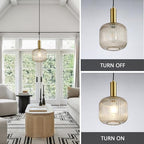 8 Inch Amber Glass Pendant Lights Small Modern Chandelier Pendant Lighting Mid Century Hanging Lights Adjustable Kitchen Island Light for Dining Room Bedroom Hallway - color: 8 Inch Amber