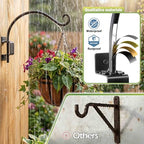 Lifyzoon 16-Inch Swivel Plant Hanger Bracket, 60lbs Heavy Duty Rustproof Metal Wall Hook for Hanging Planters, Wind Chimes, 45°-180° Rotating Holder for Outdoor Fence & Deck Post - size: 16 Inch