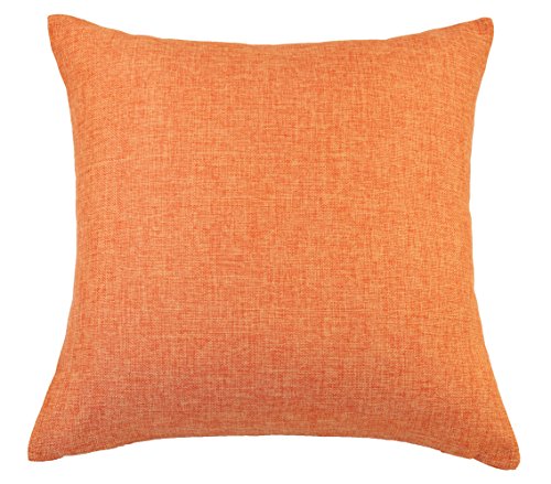 Aiking Home Imitation Burlap Throw Pillow Cover 18x18 Inch Vintage Faux Linen Rustic Natural Look, 1 Piece Elegance Farmhouse Style Accents Pillow Case for Indoor Use, Orange - color: Orange, size: 18" x 18" (Pack of 1)