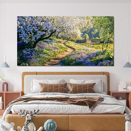 Canvas Wall Art Decor Modern Green Wall Art for Living Room Flower Tree Landscape Wall Art Prints Nature Trail Art Work for Wall Decor Artwork for Walls Kitchen Bedroom Office Decor 20" X 40" - color: XY-P, size: 40"L x 20"W